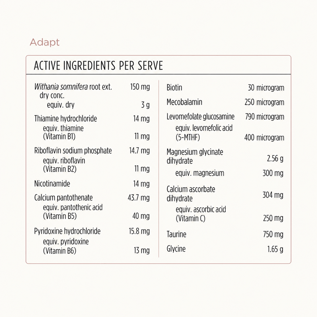 Adapt - Ashwagandha + Magnesium Glycinate & Vitamin Blend